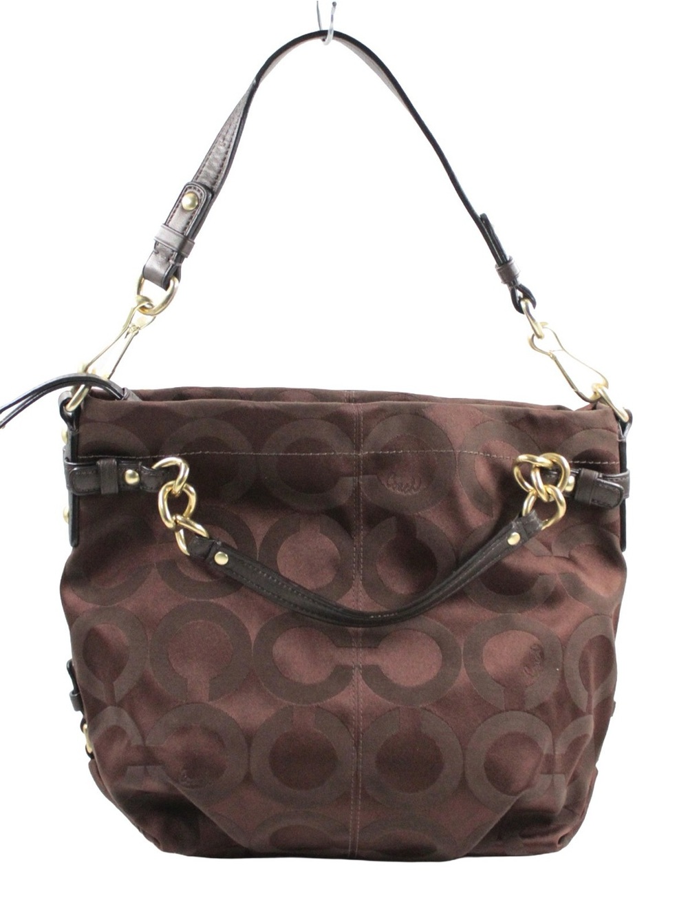 Coach Brooke Signature Canvas & Leather Hobo Brown Shoulder Bag
